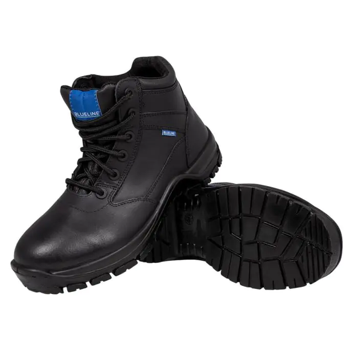 Blueline 5in Leather Patrol Boots Durable Metal Detector