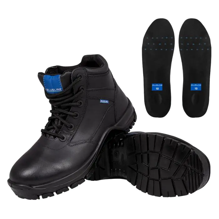 Blueline 5in Leather Patrol Boots Durable Metal Detector