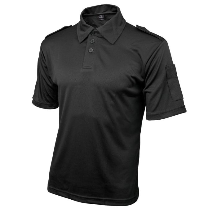 Niton Tactical Black Polo Shirt With Epaulettes Police Niton999