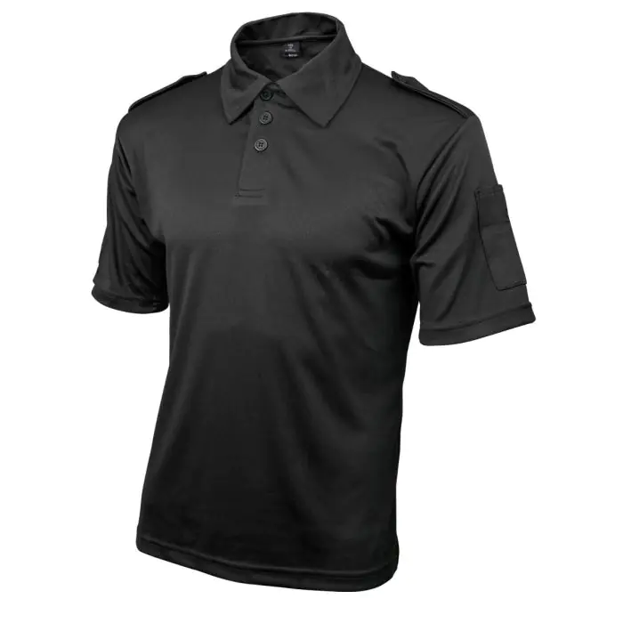 Niton Tactical Black Polo Shirt With Epaulettes Police Niton999
