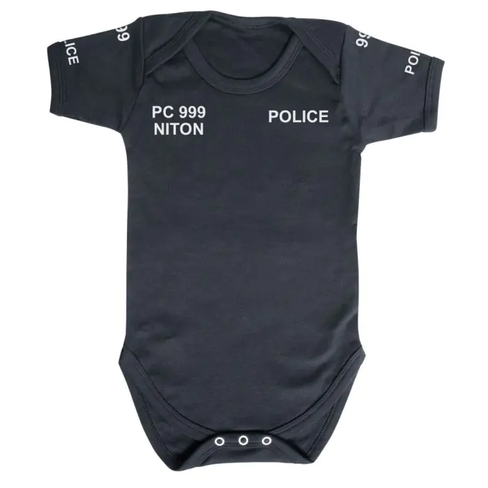 Personalised Police Baby Grow Niton999 Kids Niton999