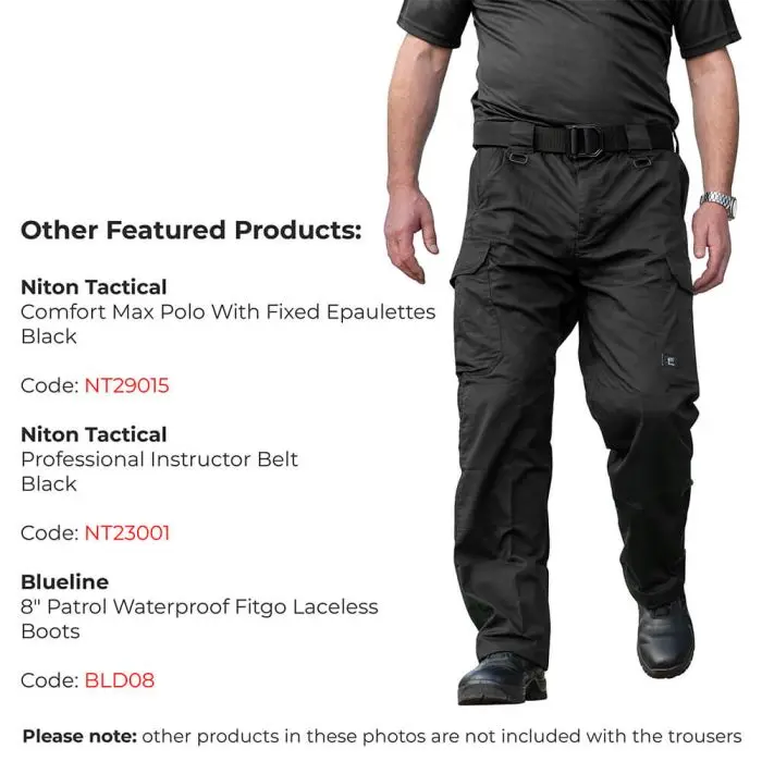 【NONCODE】Tiran Backbelt Pants Niton Tactical Ripstop Tactical Trousers – Black - Niton999