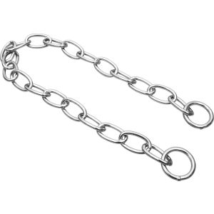 Niton Equipment K9 Chrome Fur Saver Check Chain.
K9 Chrome Fur Saver Check Chain has Larger links means your dog's coat is less likely to get caught up and pull. Chains are available in lengths from 24" to 30".
