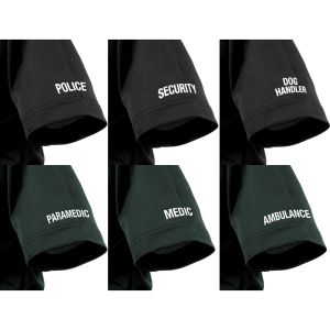Comfort Shirt Stencil Logos, dog handler stencil logo, police stencil logo, security stencil logo, ambulance stencil logo, medic stencil logo, paramedic stencil logo