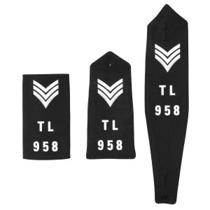 Black Custom Epaulettes with Heat Applied Text