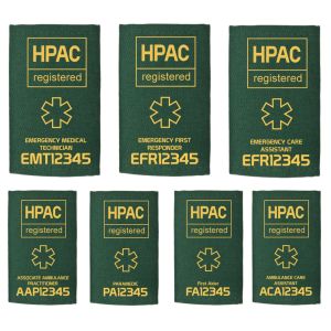 HPAC Registered Epaulettes - Green with Yellow Printing