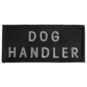 Dog Handler Chest Patch, dog handler silver velcro patch, dog handler velcro badge