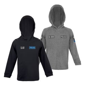 CUSTOMISE ME - Niton999 Kids Long Sleeve Hooded T-Shirt   – Police Or CT-SFO