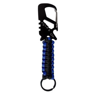 Niton Tactical Carabiner Multi-Tool With Paracord Keyring - Black/Blue