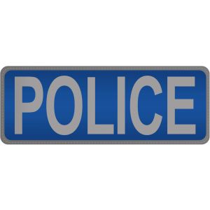 Police Hook & Loop Reflective Blue Badge - Small - Small