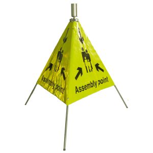 Pyramid Fluorescent Reflective Safety Sign
