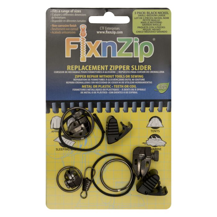 Fix N Zip 3 Pk SM/MD/LG Black