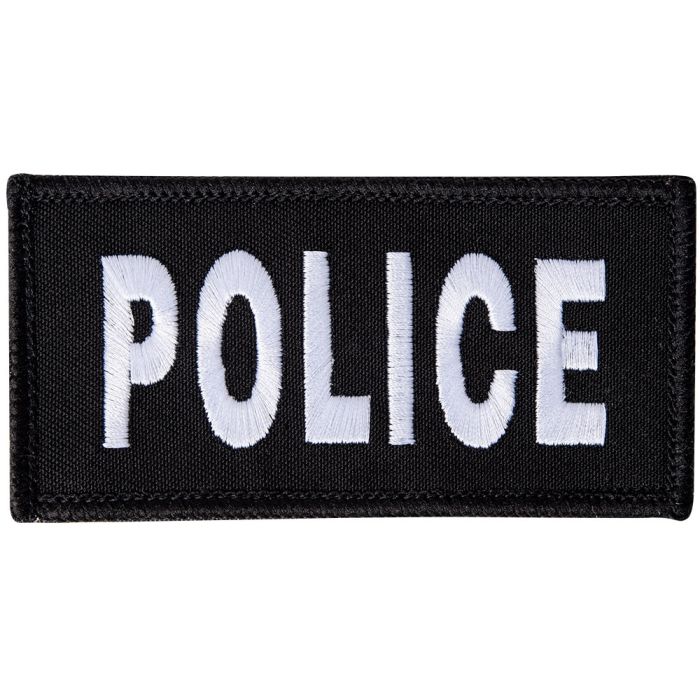 Police Badge Large Black Hook and Loop 