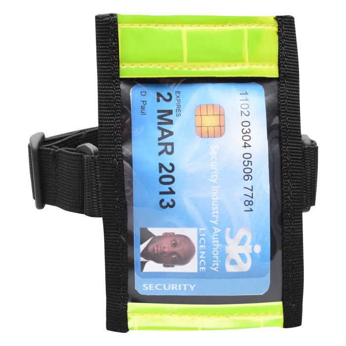 3 way attachment Armband Security SIA ID Holder lanyard epaulette/Belt.#20405 