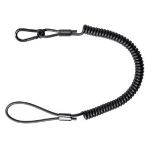 Heavy duty coiled Kevlar lanyard with specialist snap hook