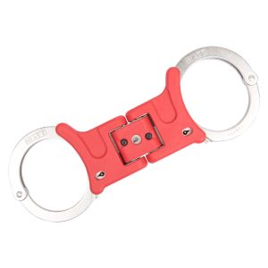 Hiatt Ultimate Hinged Speedcuffs - Nickel - Red