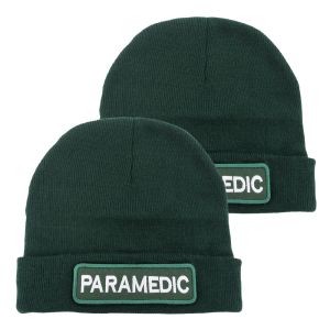 MATES RATES Green Watch Cap With Removable Paramedic Hook & Loop Logo – 2 Caps