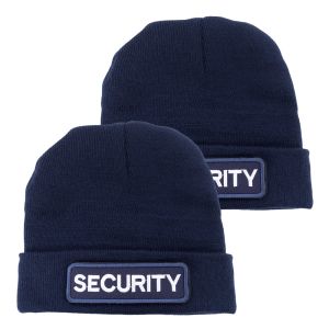Navy Watch Cap with Removable Hook & Loop Security Logo – 2 Caps