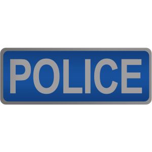 Police Hook & Loop Reflective Blue Badge - Large - Large