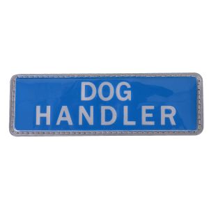 Dog Handler Hook &amp;amp; Loop Reflective Blue Badge-Small