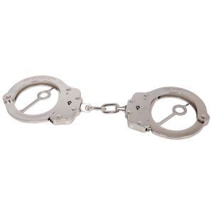 Peerless 700C Chain Link Handcuff. Carbon steel with Nickel finish. The Model 700C features an improved internal lock mechanism for increased tamper resistance, smoother ratcheting action, and greater durability.