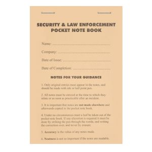Security & Law Enforcement Pocket Note Book