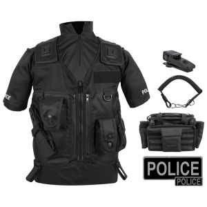 Deluxe Police Vest Kit - Black - Left Handed