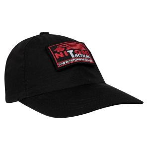 A Niton Tactical Operator Cap, positioned front and centre, showcasing a prominent embroidered logo patch with red and white lettering stating 'NITON TACTICAL' and the website 'WWW.NITON999.CO.UK'. The cap’s ripstop fabric texture is visible