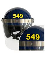 Helmet Sticker for Blue Public Order/Riot Helmet - Yellow Text on Blue background