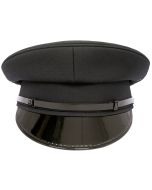 Security Flat Peaked Black Cap