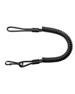 Niton Tactical Kevlar Coiled Lanyard With 38mm Belt Loop & Angular Snap Hook - Black