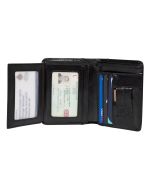 Niton Tactical Leather Trifold Wallet with RFID-blocking - Black