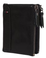 Niton Tactical Leather Wallet with Zipper pockets & RFID-blocking - Black