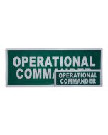 Operational Commander - Hook & Loop Reflective Badges - Silver on Green