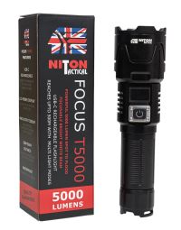 Niton Tactical Focus T5000 rechargeable torch with USB portable power bank