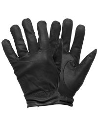 FriskMaster Supermax Plus Gloves, black leather cut-resistant gloves, black search gloves