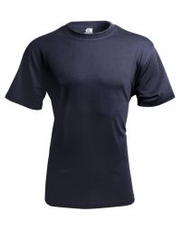 This image displays the back view of a Navy Heavyweight T-Shirt. The shirt features a solid navy colour and a classic design with short sleeves. The fabric appears thick and durable, indicating its heavyweight quality.
