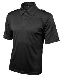 Niton Tactical Comfort Max Polo in Black With Fixed Button Epaulettes & Pen Pockets.