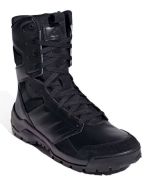 Three-quarter view of the Adidas GSG-9.2024 Tactical Boots displaying the lace-up front, durable sole with traction pattern, and signature Adidas design elements in a sleek black finish.