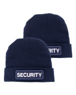Navy Watch Cap with Removable Hook & Loop Security Logo – 2 Caps