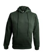 Front view of the Midnight Green Hoodie, displaying its adjustable drawstrings, spacious front pockets, and ribbed cuffs and hem. Ideal for warmth and comfort.