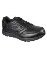 Profile side view of Skechers Nampa Trainers, displaying cushioned collar and reinforced stitching.