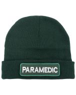Green Watch Cap With Removable Paramedic Hook & Loop Logo