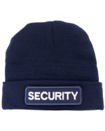 Navy Watch Cap with Removable Hook & Loop Security Logo