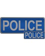 Police Hook & Loop Reflective Blue Badges - 2 Pack