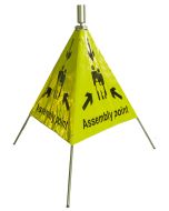 Pyramid Fluorescent Reflective Safety Sign