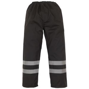 Hi-Vis Waterproof Over Trousers - Black