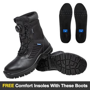 Blueline 8" Patrol Waterproof Fitgo Laceless Boots - Black Police Boots