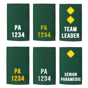 CUSTOMISE ME - Heat Applied Text Slider Epaulettes - Midnight Green