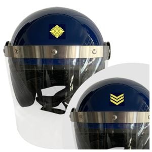Helmet Sticker for Blue Riot Helmet - Yellow Insignia on Blue background